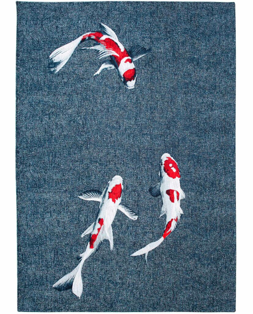 Louis De Poortere Rug, Pop Japanese Pond 9390, Koi design